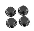 Guitar Bell Knobs Black USA Les Paul® Size Volume Tone Control 4 MIJ By Hosco®
