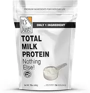 It's Just - Total Milk Protein, 1lb Bag, 80% Casein / 20% Whey, Natural/Unflavored Protein Powder 16oz