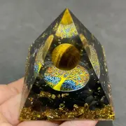 TOP tiger eye Crystal Sphere Orgonite Pyramid Chakra Energy Orgone Stone 1PC