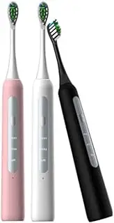 New electric toothbrush, universal soft-bristled waterproof electric toothbrush suitable for all ages, sonic vibration USB rechargeable toothbrush-pink