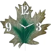 Outdoor Garden Wall Clock, Vintage Old Leaf Design Iron Art Garden Clocks Outdoor Waterproof Indoor Outdoor Decoration Outside Clock Outdoor Wall Clock Metal Sheet 8 Inches
