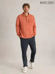 White Stuff Orange Brampton Collared 100% Cotton Sweatshirt (F13848) | $58