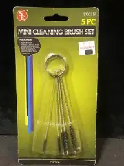 5pc 4" Mini Cleaning Brush Set Nylon Bristles Airbrush Gun Pipe Cleaner Scrubber