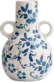 Room Decoration Blue and White Porcelain Retro Vases, Dried Flower Hydroponics Living Room Decoration, High-end Ornaments Decorative Vase (Size : Large)