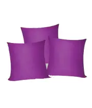 3 x Plain Satin 17x17 Brinjal Cushion Cover / Pillow Cases /Sofa Décor