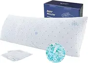 Dreamood Cooling Body Pillow with Pillowcase, Adjustable Shredded Memory Foam Pregnancy Long Full Bed Body Pillows for Adults Side Sleeper - with Washable Soft Cooling Double-Sided Cover, 20x54 inch