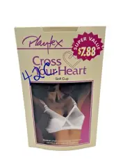 Playtex Cross Your Heart Soft Cup Bra White NEW White 42C Lightly Lined Vintage