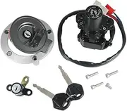 MZBZUTEDEE Motorcycle Ignition Key Switch Fuel Gas Cap Seat Lock Kit Fit for Yamaha FZ6R 2004-2016 FZ1 FZ1S FZ1N FZ1000 FZ10 XVS1300A XVS1300