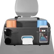 Car Seat Back Storage Box,Leather Rear Seat Storage Pocket - Vehicle Headrest Bag With Cup Holder Napkin Box, Waterproof Interior Accessories For Trucks, SUVs