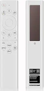 BN59-01391A Solar Frame TV Remote Replacement for Samsung Smart TV with Voice Bluetooth Rechargeable Solar Cell, Compatible with Samsung 2020 to 2023 Neo LED 4K Ultra HD TV, 4 Shortcut Buttons, White