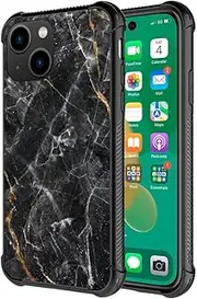 DJSOK Compatible with Case for iPhone 14 Pro Max Case, Classic Black Natural Marble Pattern iPhone 14 Pro Max Case for Man Boy Girl Dual Layer Shockproof Rugged Cover Pattern Design Apple Cover