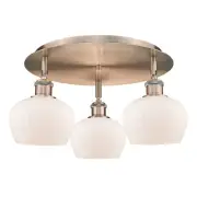 Innovations Lighting 516-3C-8-19 Fenton Flush Fenton 3 Light 19"W - Antique