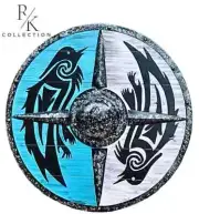 Medieval Style Bird Face Design LARP Décor Wooden Shield