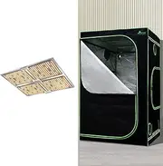 [GREEN FINGERS] Grow Tent 120 x 120 x 200cm Hydroponics Growing System Indoor Greenhouse Hydroponic Indoor Plant Kits,with 4500W LED Grow Light Full Spectrum Plant Vegetable Flower Lamp