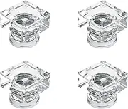 Pastlla Square Glass Cabinet Knobs 1.34" Clear Glass Knob Cabinet Hardware Crystal Drawer Handle Pulls Dresser Knobs Brushed Nickel Base Drawer Pull Pack of 4, Transparent