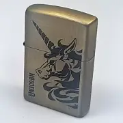 Rare Zippo Unicorn Brass Lighters collectibles Genuine Unique Korea Version Gift