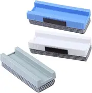 SEWACC 3pcs Chalkboard Erasers with Felt Backing Ergonomic Groove Design for Teachers and Students for Smooth Cleaning of Blackboard and Whiteboard Classrooms and Offices