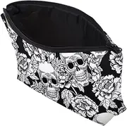 Skull Makeup Bag - Skull Printed Waterproof Womens Makeup Bag - Portable Storage Bags Organizing Pouch for Tools