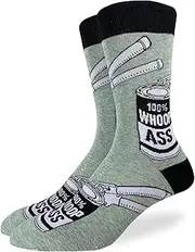 [Good Luck Sock] Men's A Can of Whoopass Socks, Big & Tall, Shoe Size 13-17