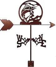 Wind vanes, Outdoor Garden Carp Metal Weather Vane, Stainless Steel Weathervane with Roof Mount Roof Decorations Wind Direction Indicators for Farm Yard Gazebo