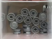 LEGO Parts - Flat Silver Wheel 11mm D. x 6mm w Smooth Hubcap - No 93594 - QTY 15