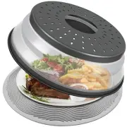 10 Inch Microwave Food Cover & Collapsible Silicone Mat - Splatter Guard, Pla...