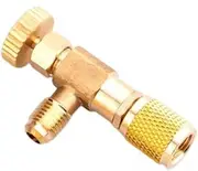 kokiya 2X Liquid Safety Valve Flow Control Ball Valve Refrigeration Tool Hand Tool Parts Charging Valve for Air Conditioner Gauge Hose Part
