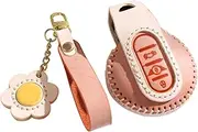 HIBEYO Key Fob Cover for BMW Mini Cooper F55 Clubman F54 Hatch F56 Cabrio F57 Countryman Cooper S Accessories with Keychains