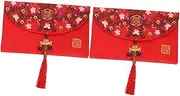 Operitacx Traditional Red Chinese Envelopes Bag Luxury Wedding Red Packet Chinese New Year Motif Cash Spring Festival Present