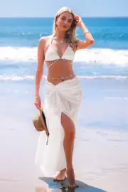 Cupshe Flowing Free White Cover-Up Sarong - White,M