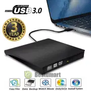 Slim External CD DVD Drive USB 3.0 Player Burner Reader For Laptop PC Mac HP