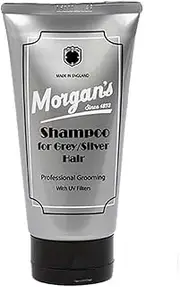 Morgan's Pomade Shampoo for Grey and Silver Hair, Enriched with Jojoba Oil, Brightens Hair and Neutralises Yellow Tones, with UV Filters 150ml
