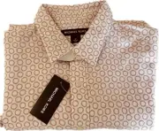 Michael Kors Men’s Linen Blend Dusty Rose Short Sleeve Button Up Shirt Sz M NWT