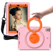ZUSLAB iPad Mini 3 Case with Screen Protector Hybrid Shockproof Rugged Cover Handle Grip Kickstand Strap Holder for Apple 7.9 inch (2014) - Pink