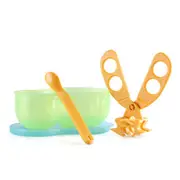 3Set Multi-function Portable PP Clip Scissors Baby Food Cut Supplement Scissors Green