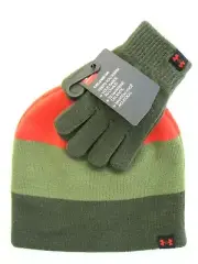 Under Armour Boys Youth Multi- Color 2-Piece Beanie & Glove Set OSFA