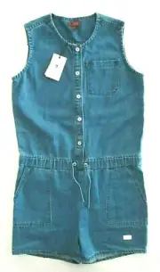 7 for all mankind Girls XL Sleeveless Vintage Blue Denim One-Piece Romper