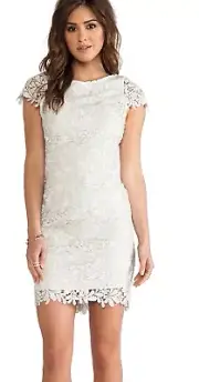 $597 NWT Alice + Olivia Clover Lace Open-Back Cup Sleeve Coctail Dress Sz 8