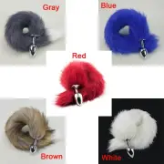 Stainless Steel Fox Tail Anal Butt Plug Erotic BDSM Play For Men Women Couples