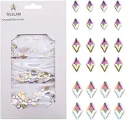 100pcs Mix 3 Sizes 3d Nail Crystal AB FlatBack Rhombus Diamond Rhinestone Accessories Craft DIY Supply