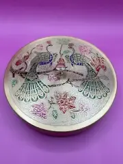 Peacock Embossed Brass Masala Box with Lid – Spice Storage | Decorative Kitchen