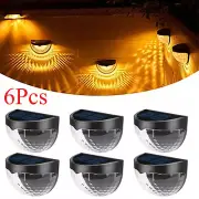 6Pcs Warm White Solar LED Lights Outdoor Garden Pathway Fence Landscape Lights