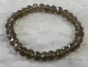 Smoky Quartz Faceted Rondelle 8mm Bead Bracelet
