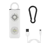 1x Personal Alarm Rechargeable Keychain Emergency Siren LED Flashlight for Women
