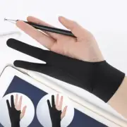 1pc Black 2 Fingers Anti-fouling Gloves Anti Touch Hand Drawing Writing Gl_IL