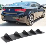 Black Rear Lip Bumper Diffuser 5 Shark Fins Splitter For Kia Forte Koup 2010-17