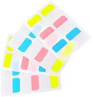 BCOATH 4pcs Index Stickers Self Adhesive Memo Pads for School Office Easy to Write Peel Stick Assorted Rainbow for Quick Organization