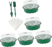 HAKIDZEL 17Pcs Nursery Tray Cells Plant Sprouting Boxes for Germination Durable Design with Transparent Lid for Microgreens Succulent Growth