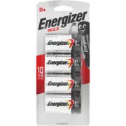 Energizer Max D Alkaline Batteries - 4 Pack