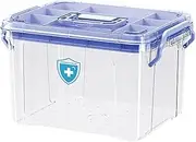 Generic Medicines Storage Container First Aid Container Large Multi Layer First Aid Box Emergency Medicines Box for Outdoor Camping, L, Blue